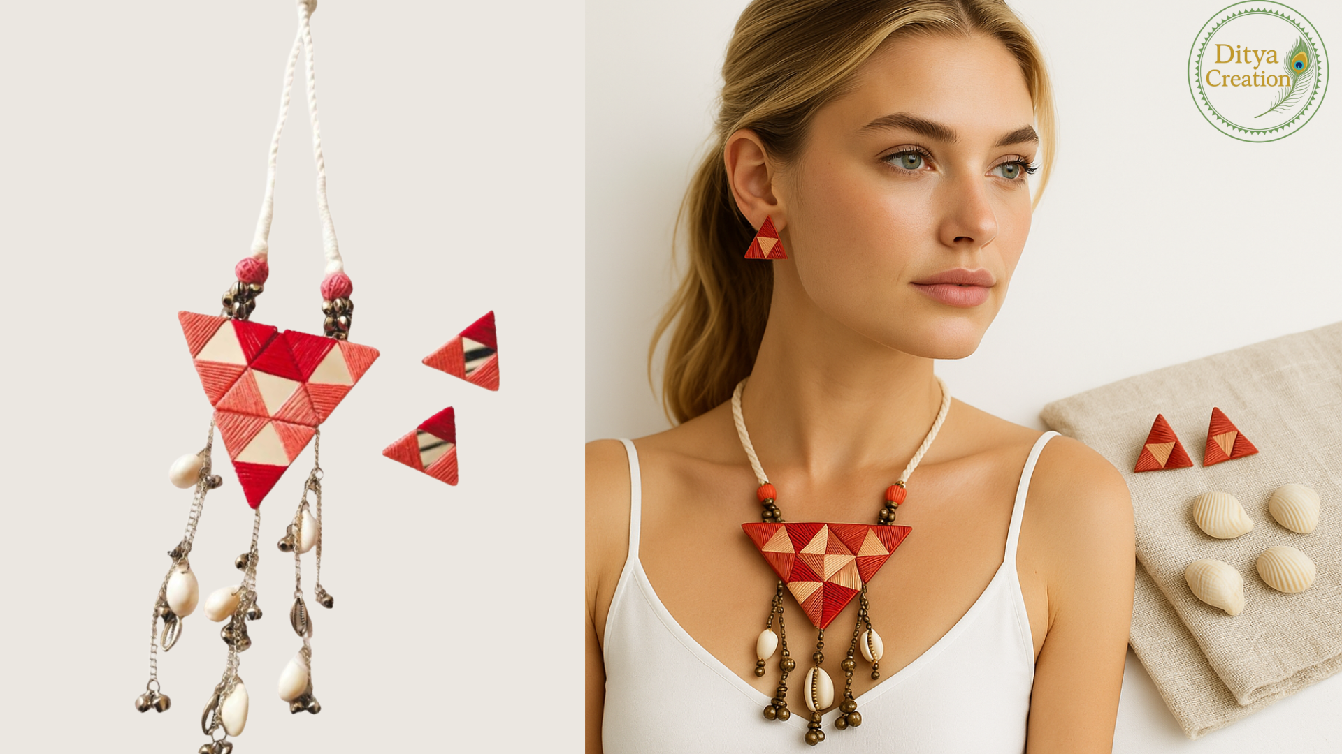 Handcrafted Shell Necklace Set | Ethnic Tribal Jewellery for Festive & Casual Wear